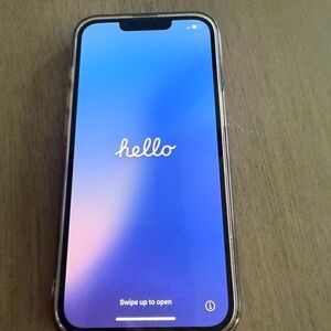 Apple iPhone 13 with clear case and charger reset back to factory settings AT&T